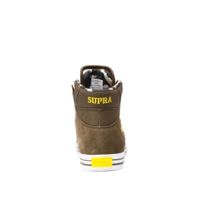 Supra Mens VAIDER High Top Shoes Olive/Golden/white | US-60491